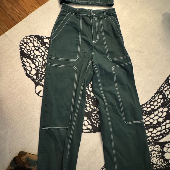 REVOLVE Dark Green Wide Leg Pants - Picture 1 of 1
